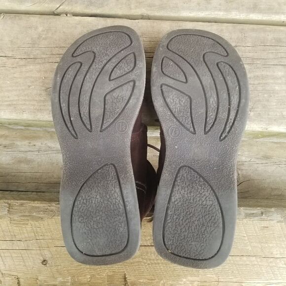 Vintage 90s y2k Lower East Side Brown Suede Leather Chunky Platform Ankle Boots - Picture 8 of 9